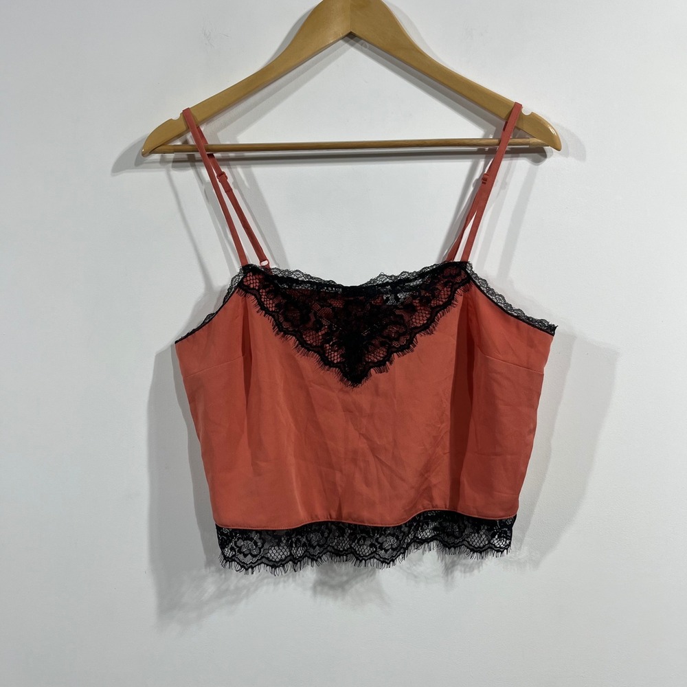 Forever 21 Y2K Lace Trim Fairy Grunge Crop Camisole Top Womens Medium Whimsigoth